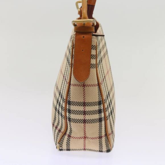 BURBERRY Nova Check Shoulder Bag Canvas Beige Auth 66603 - Picture 4 of 16